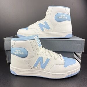 New Balance 480 Hi High Top Basketball Shoe Men's Size 10 White Light Blue Unc